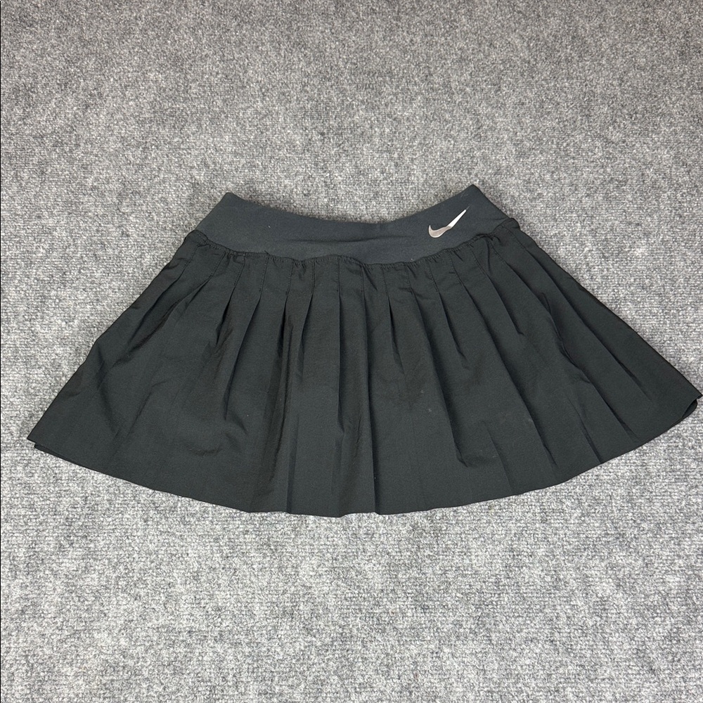 Nike Black Pleated Circle Skirt with Swoosh on Waistband